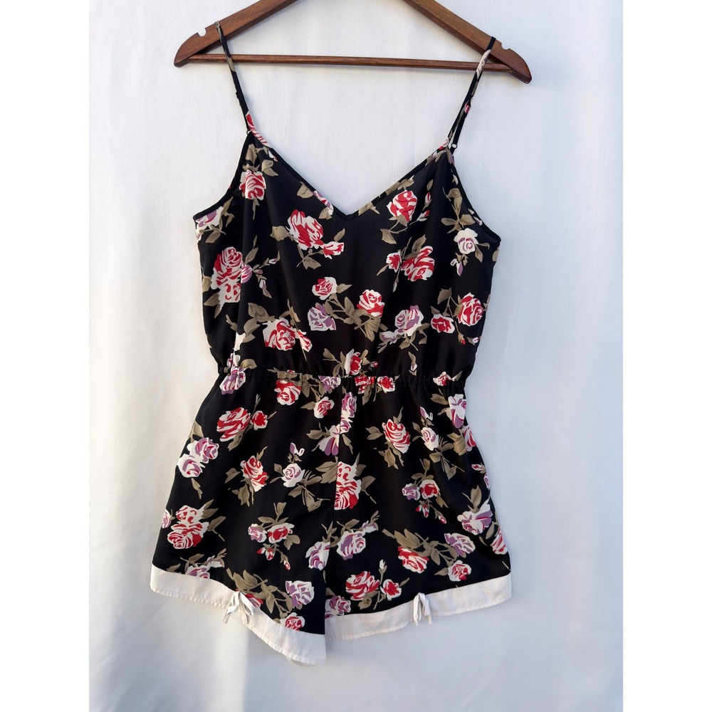 Pins and Needles Y2K Rose Print Floral Romper Cottagecore Coquette M